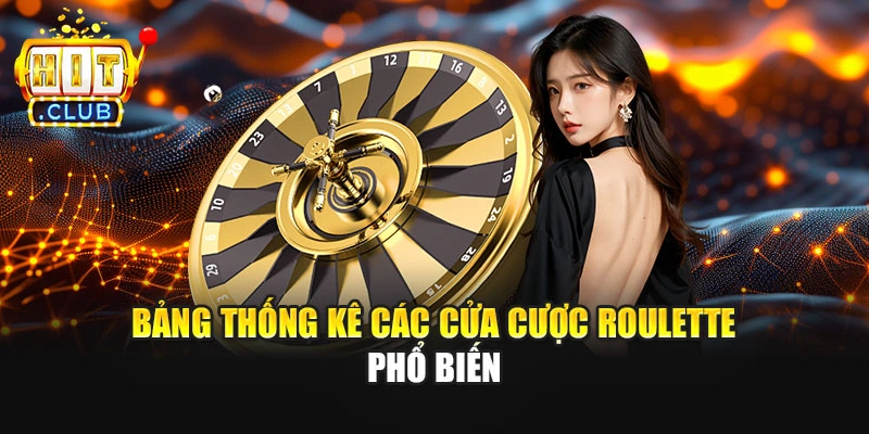 Bảng thống kê các cửa cược Roulette phổ biến